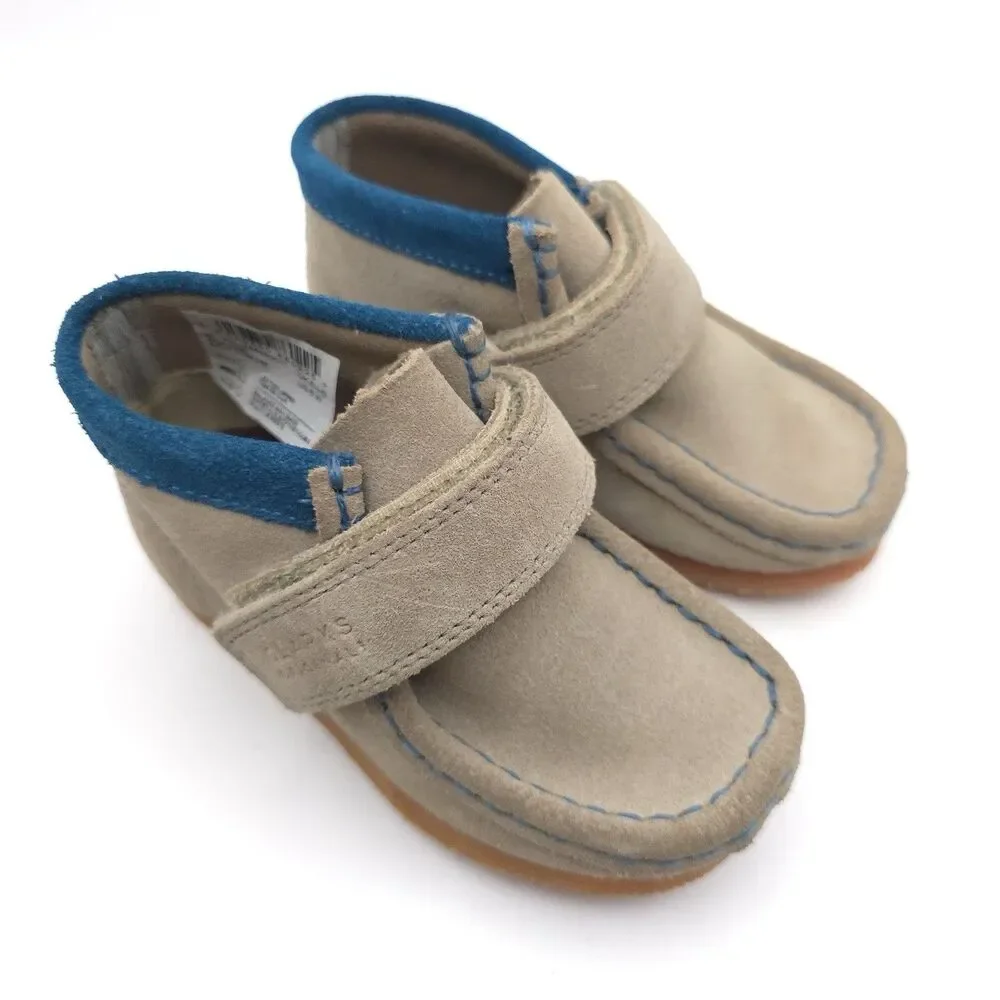 CLARKS New Wallabee Bootie US 6.5W Big Kid Sand Comb LEATHER Toddler Shoes Suede